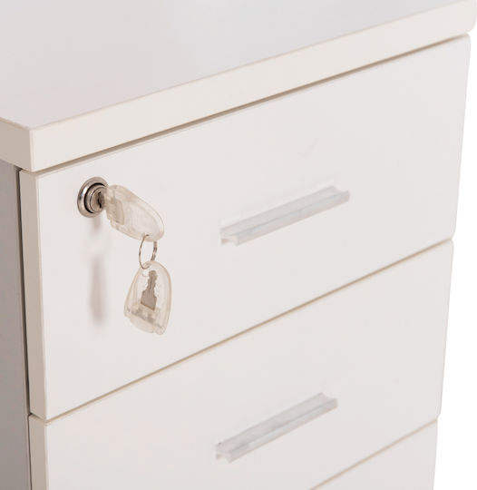 HomeMarkt Desktop Drawer with Lock White