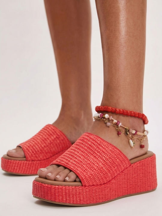 Summer Women's Platforms In Espadrille Style Red