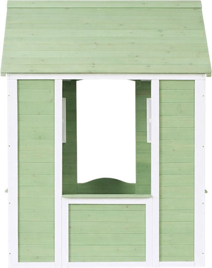 Дървена Детска Къщичка За Градина Зелена 107x90x144см
