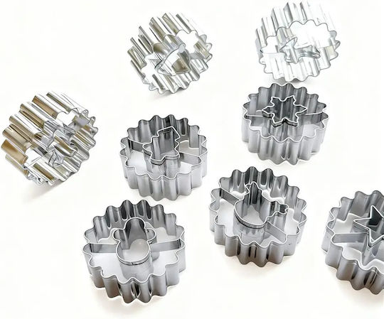 Metallic Flower Christmas Cookie Cutters 9 Pieces