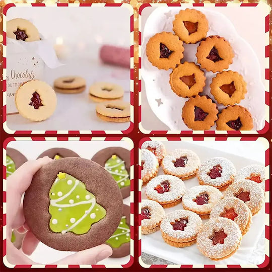 Metallic Flower Christmas Cookie Cutters 9 Pieces