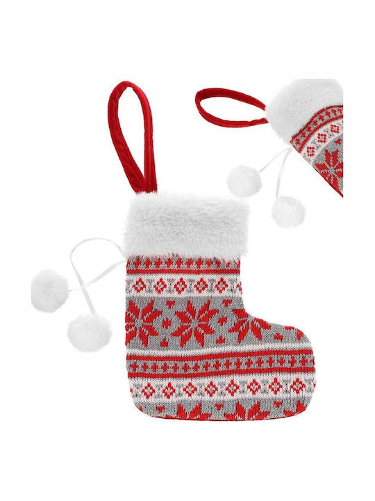 Christmas Decorative Sock Made of Polyester with Tree M19xP16cm