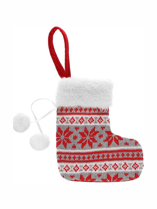 Christmas Decorative Sock Made of Polyester with Tree M19xP16cm