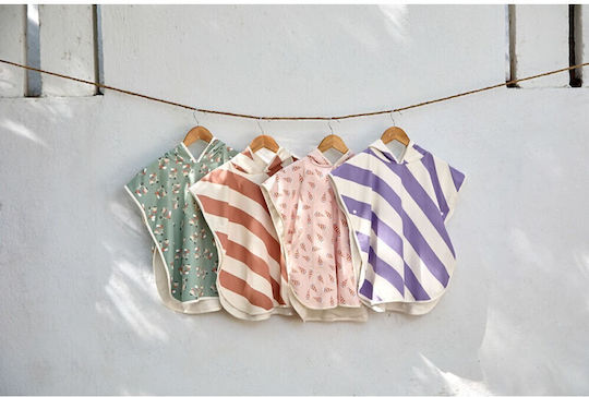 Kid's Beach Poncho Upf 80 Protection Lassig Ice Cream Pale Pink 60x60cm