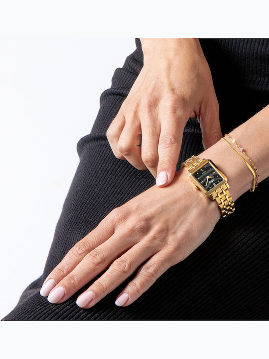 Lotus Watches Womens Battery Watch With Gold Metal Bracelet