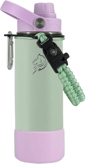 Cool'NMore Stainless Steel Thermos Bottle BPA Free 500ml Stainless Steel with Straw Handle Loop and Mouthpiece