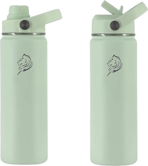 Cool'NMore Μπουκάλι Θερμός Ανοξείδωτο BPA Free 500ml Mint με Καλαμάκι, Λαβή, Θηλιά και Επιστόμιο