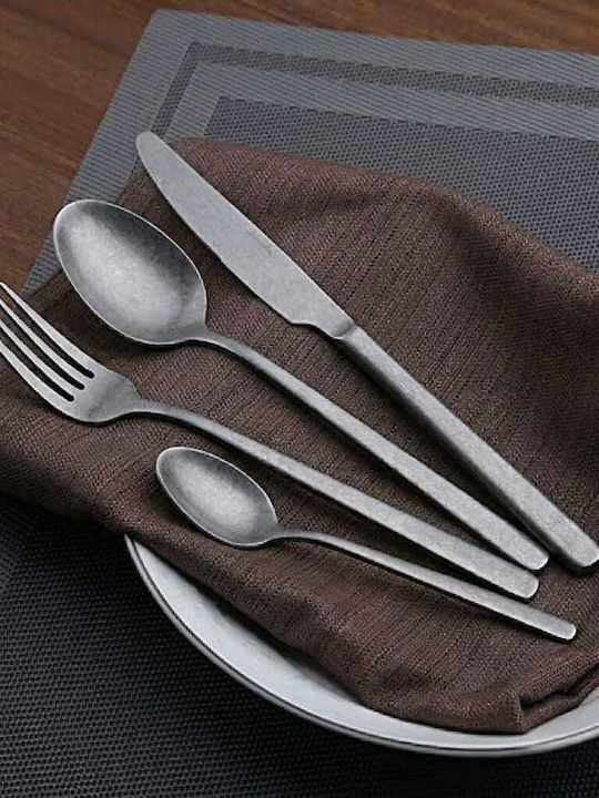 Yuk Set Of Silver Inox Dessert Ice Cream Spoons 12 Pieces