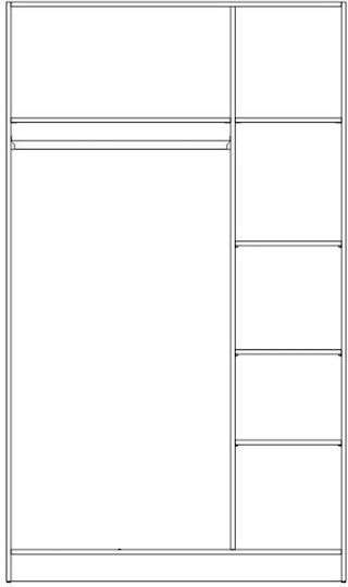 Prime 3κ Τρίφυλλη Ντουλάπα 120x52x205cm Cashmere Prime 3κ Τρίφυλλη Ντουλάπα 120x52x205cm Cashmere