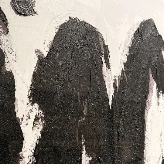 Obraz Crest Gemälde Abstrakte Kunst Weiß Grau Schwarz Weiß Grau Dunkel Grau