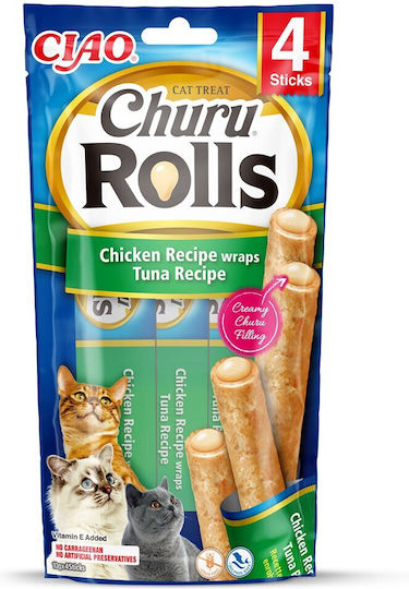 Recompense Katzenleckerlis Inaba Ciao Churu Rollen Huhn Thunfisch 4 X 10g