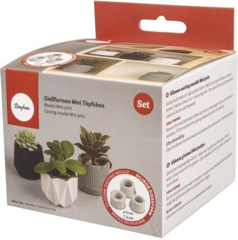 Silicone Molds Set 3pcs Mini Planter 5x5cm