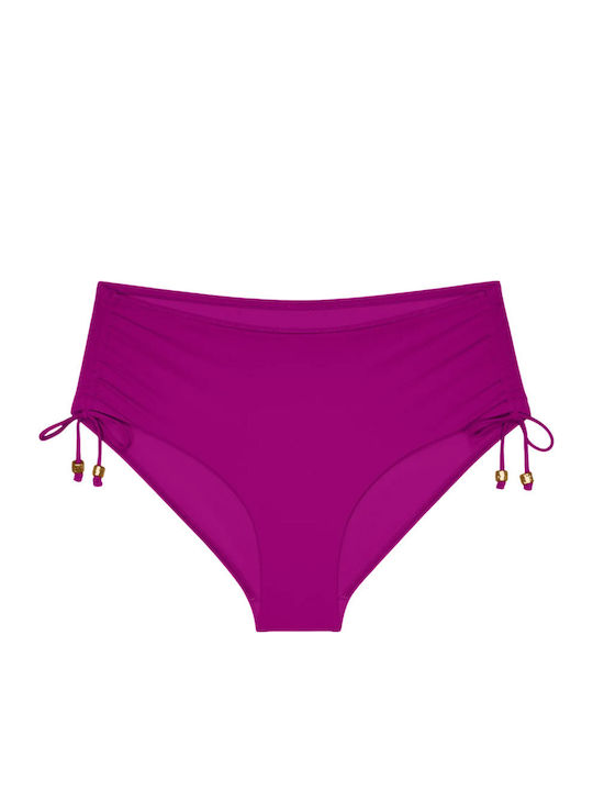 Summer Twist Bikini Slip Hohe Taille Fuchsie