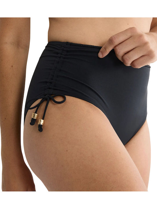 Summer Twist Bikini Slip High Waist Black