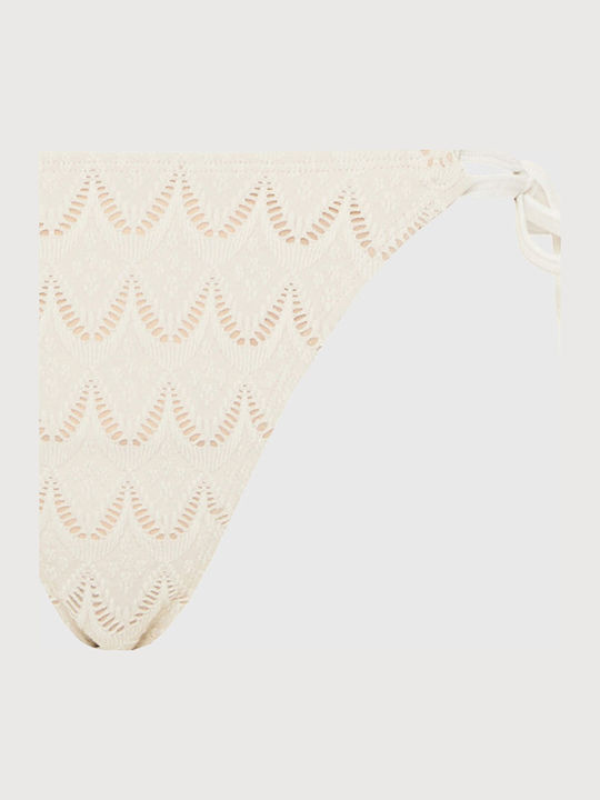 Bikini Slip με Κορδονάκια Λευκό