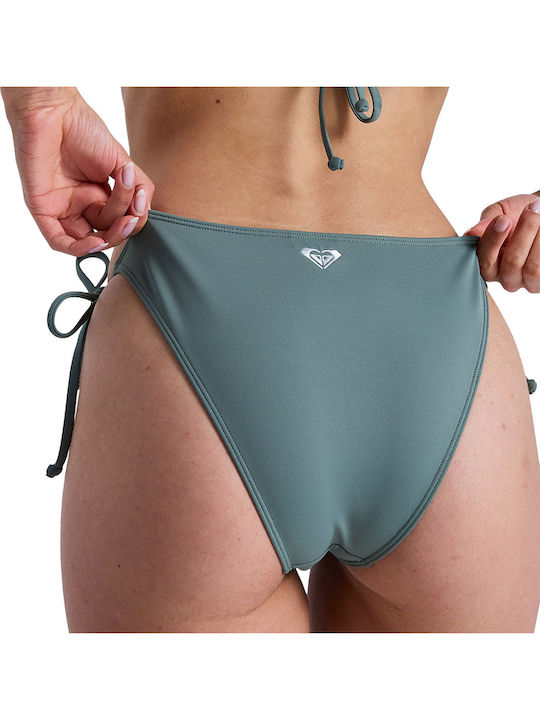 Bikini Slip με Κορδονάκια Χακί