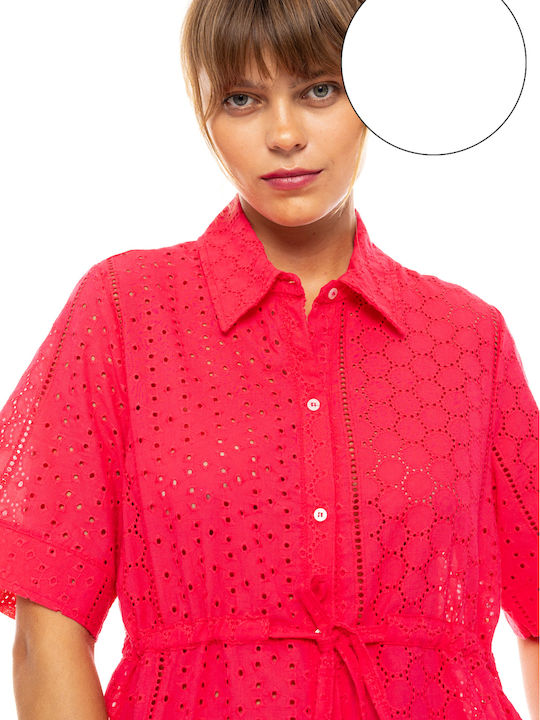 Pink Label Γυναικείο Μακρύ Φόρεμα Παραλίας Λευκό