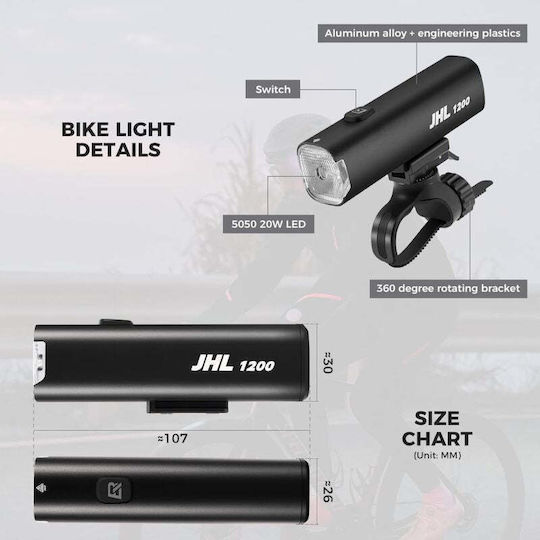 Rockbros SI2410007001 Vorderes Fahrradlicht