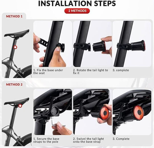 Rockbros SI24520500001 Wiederaufladbares Rücklicht Für Fahrrad
