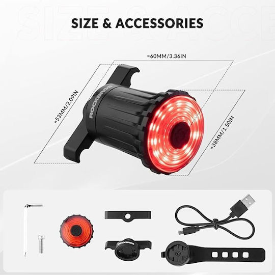 Rockbros SI24520500001 Wiederaufladbares Rücklicht Für Fahrrad