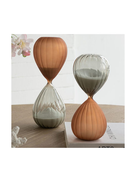 Artekko Sanduhr Mehrfarbige Matt Glas Kleepsytra Weißer Sand 8.2x8.2x19.5 cm