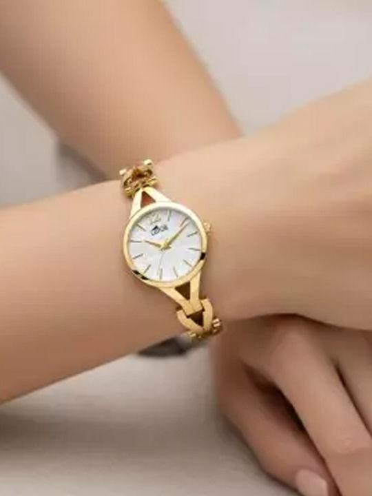 Lotus Watches Ceas Barbati Baterie Cu Brățară Din Metal Aurie