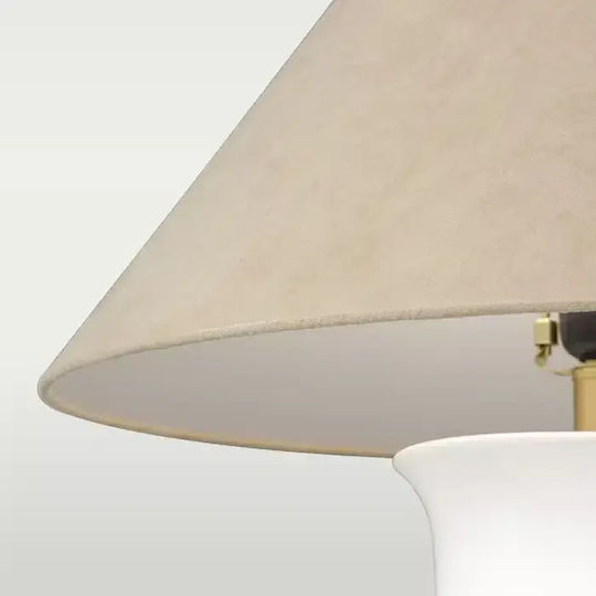 COSMOLight Ceramic Table Lamp for E27 Socket with White Shade and Base