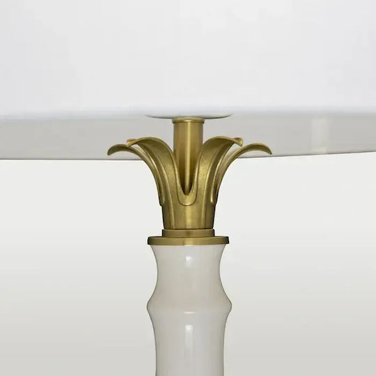 COSMOLight Ceramic Table Lamp for E27 Socket with White Shade and Base