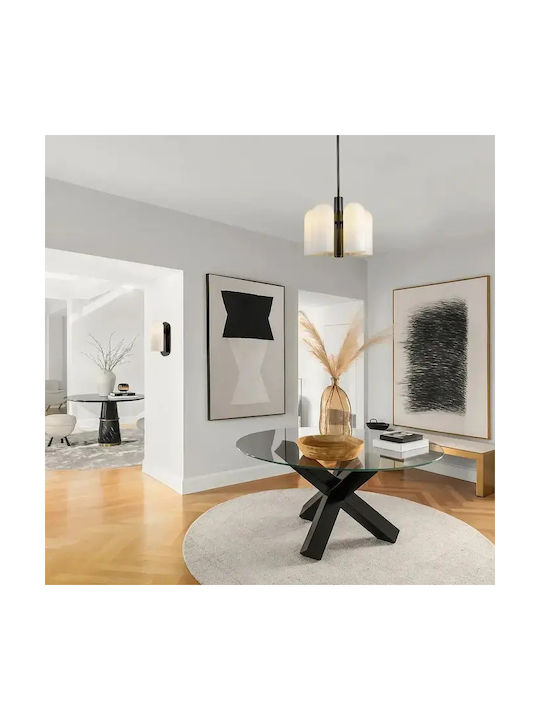 COSMOLight Candelabru 5xE27 Ø34cm cu Abajururi Albe P05759BK