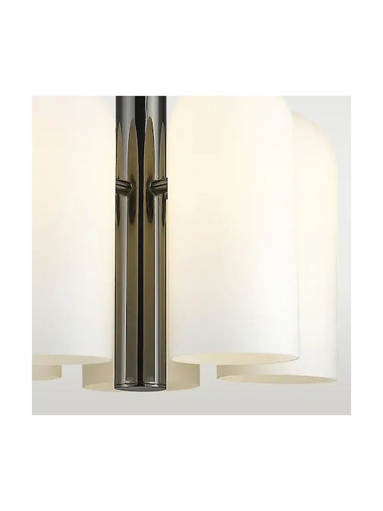 COSMOLight Candelabru 5xE27 Ø34cm cu Abajururi Albe P05759BK