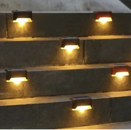 Ηλιακά Γωνιακά Φωτιστικά Led Ip65 Θερμό Λευκό Φωτισμό 4 Τεμάχια Μαύρο