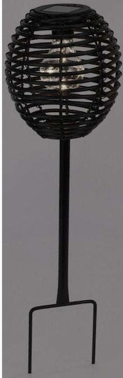 Progarden Black Rattan Solar Ball Lamp Black