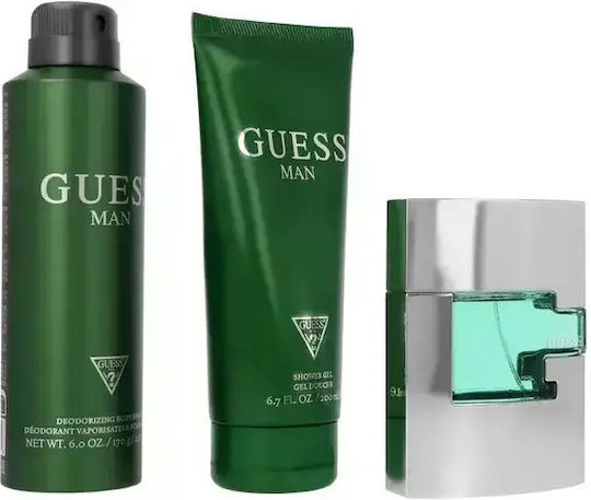 Guess Man Set Edt 75 Ml + Deodorant 226 Ml + Shower Gel 200 Ml Complete Gift