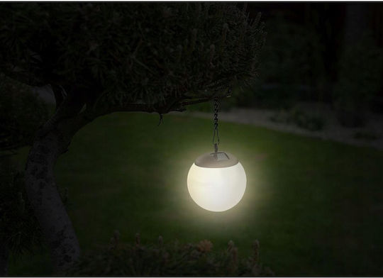 Lampă Solară Sferă din Plastic cu Agățătoare 10x30cm Set 2 Bucăți