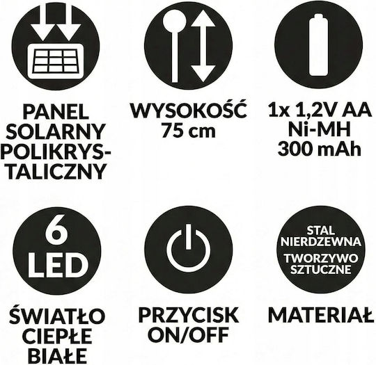 Saska Garden Solarleuchte Gras 6 LED 75cm