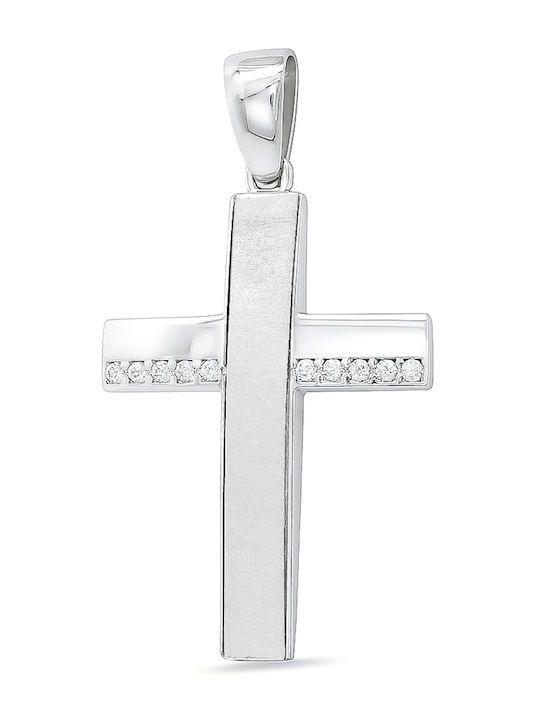 Daskalakis Women's 9K White Gold Cross Without Chain
