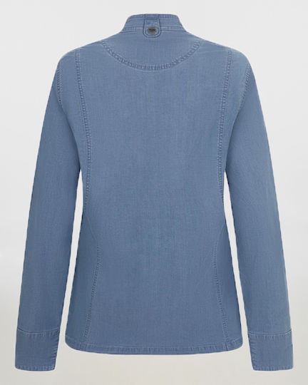 Haină De Bucătar Pentru Femei Mânecă Lungă Velilla 405212sw Denim Albastru Deschis