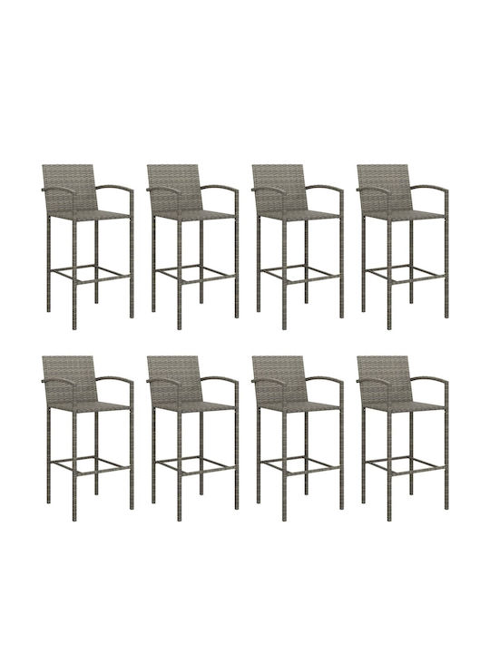 vidaXL Outdoor Bar Set 9 Pieces Gray