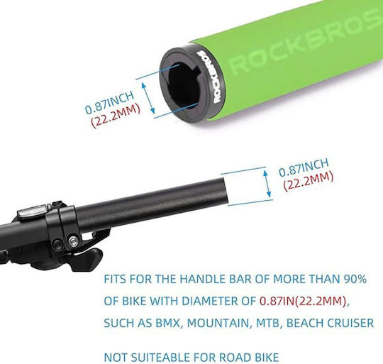 Rockbros Bt1001gnbk Fahrradlenkergriffe Grün Schwarz Schwarz