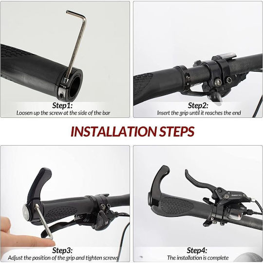 Rockbros Fahrradlenkergriffe Schwarz Grau Silber