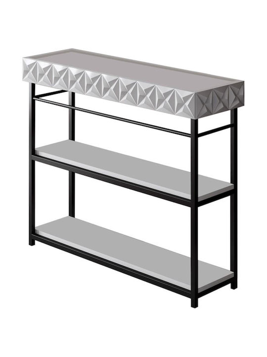PWF-0629 Console Table Wood & Metal White / Black L102xW32xH83cm