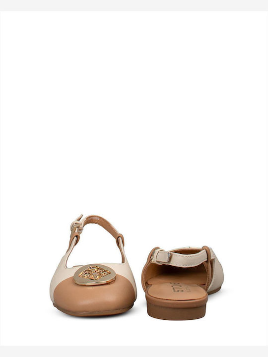 Γυναικείες Μπαλαρίνες Slingback σε Μπεζ Χρώμα