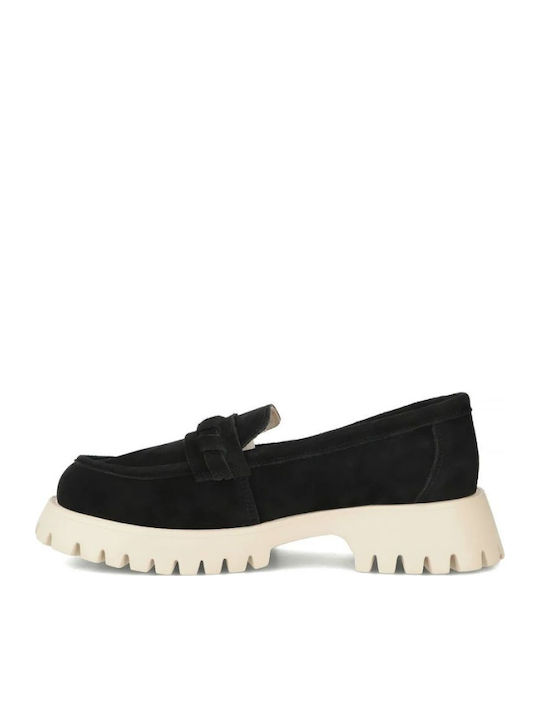 Δερμάτινα Γυναικεία Loafers σε Μαύρο Χρώμα