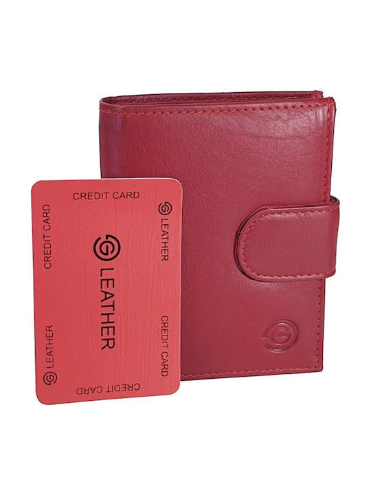 Small Leather Women's Wallet With RFID Red
