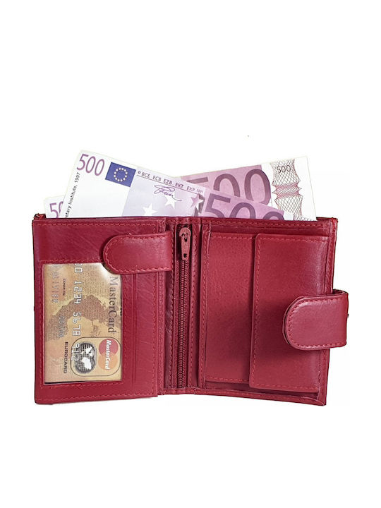 Small Leather Women's Wallet With RFID Red