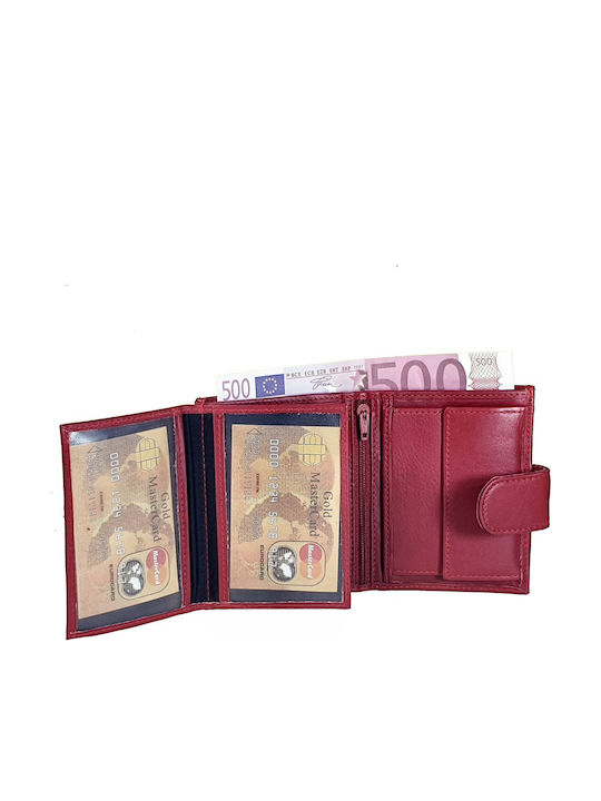 Small Leather Women's Wallet With RFID Red