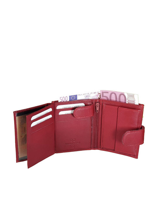 Small Leather Women's Wallet With RFID Red