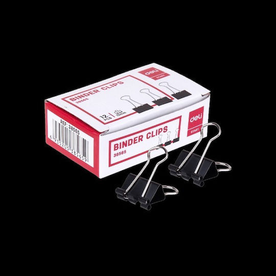 Deli Double 19mm Clip No5 Effortless Black 12 Pieces