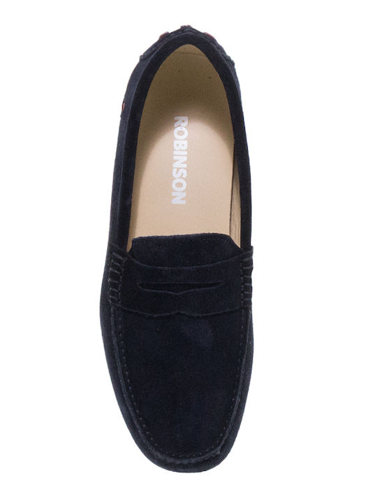 Leather Men's Loafers in Blue Colour