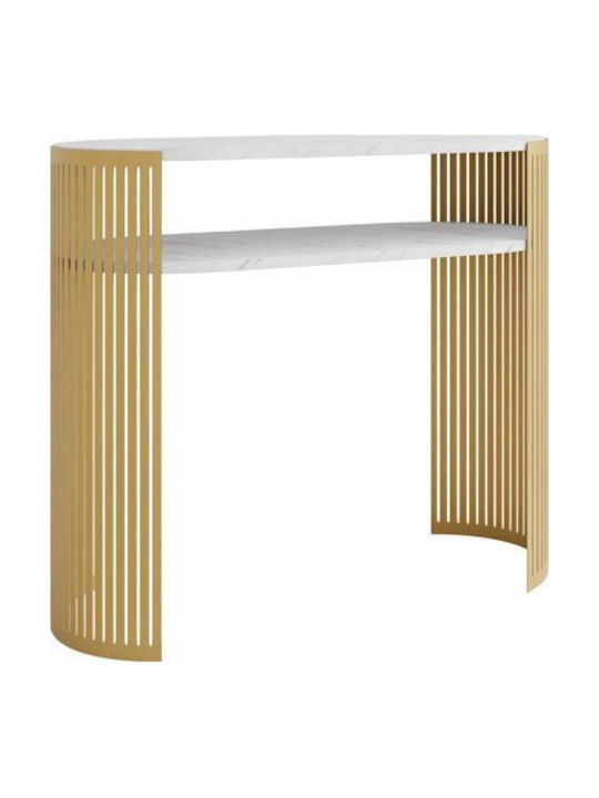 Oswego 145 Konsole White Marble, Gold L100xB30xH86cm